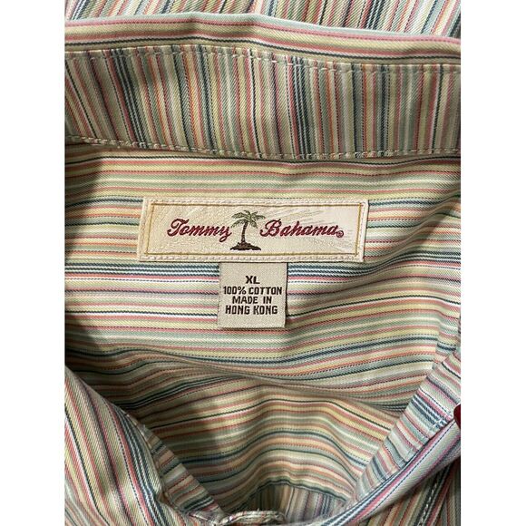 Tommy Bahama Long Sleeve Button Up Shirt Men's Sz XL Stripped Pocket - Picture 2 of 7